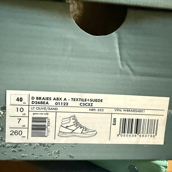 GEOX Braies Faux Fur Comfort Hiker Boots leather & textile size 40/9-9.5 US NWB - Picture 5 of 5